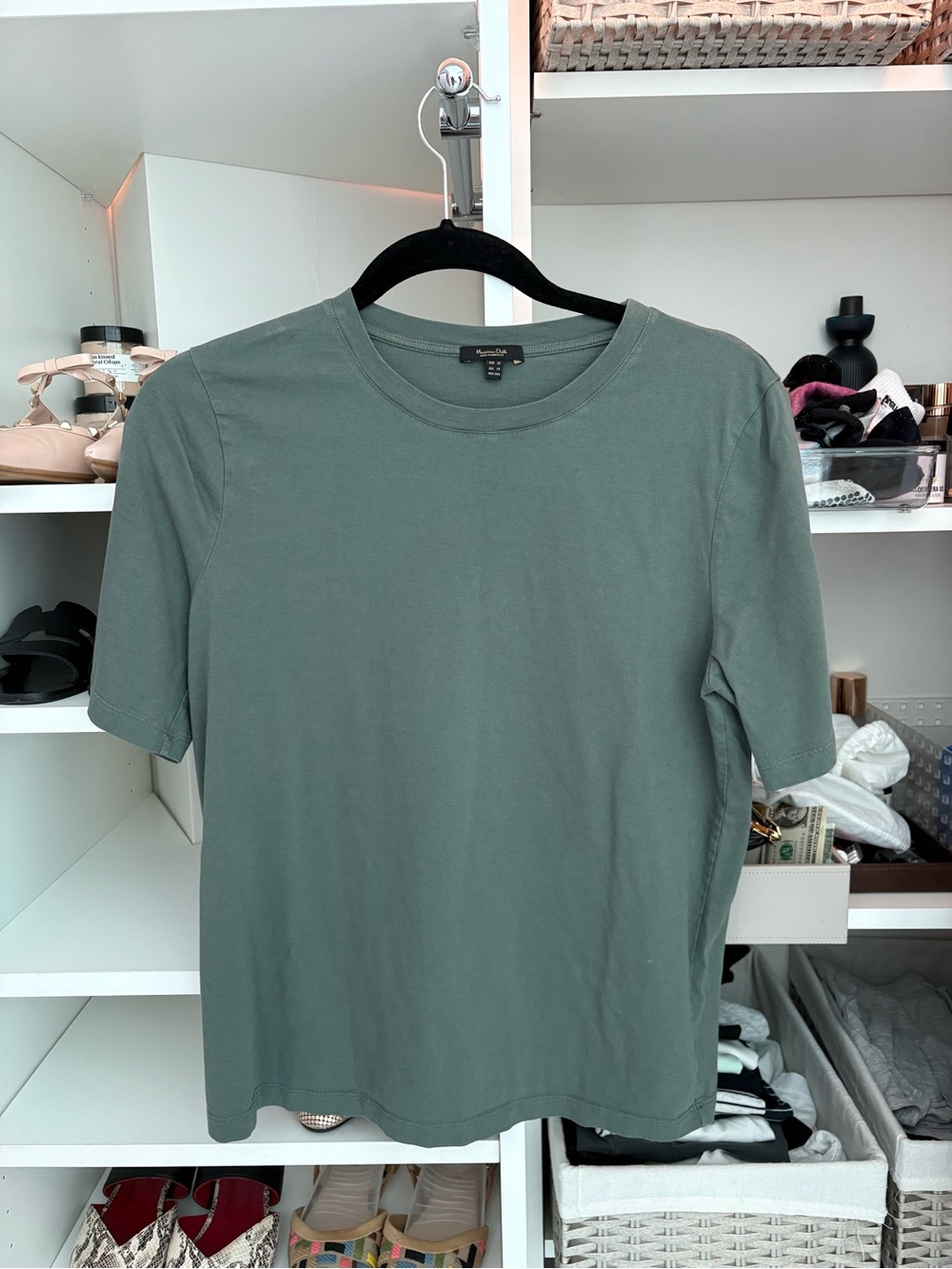 Massimo Dutti Green Cotton Tshirt (XS)